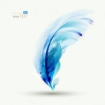 One  Abstract  blue writing feather